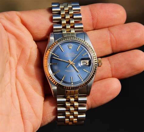 rolex datejust blue dial gold|rolex datejust blue dial vintage.